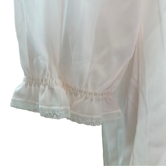 Miss Elaine Vintage ILGWU Pink Nylon Floral Embroidered Nightgown Small S - Picture 7 of 10